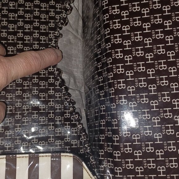 rare HB 1895 Henri Bendel Rectangle Cosmetics bag Make up - Picture 8 of 10